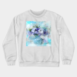 shabby chic french country blue purple iris flower Crewneck Sweatshirt